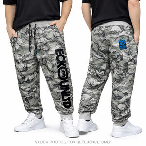 Ecko Unltd Floral Camo Joggers Streetwear Sweatpants Gray Black Logo Pants Men M